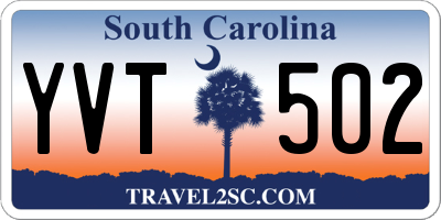 SC license plate YVT502