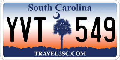 SC license plate YVT549