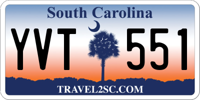 SC license plate YVT551