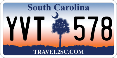 SC license plate YVT578