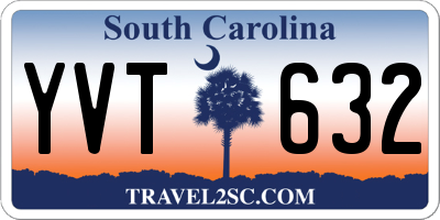 SC license plate YVT632