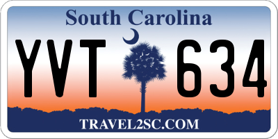 SC license plate YVT634