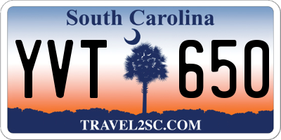 SC license plate YVT650