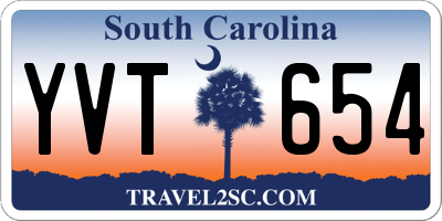 SC license plate YVT654