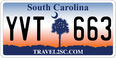 SC license plate YVT663