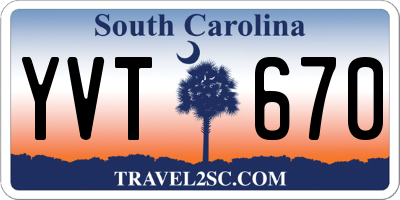 SC license plate YVT670