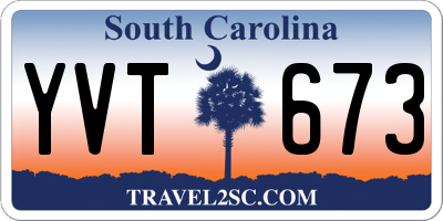 SC license plate YVT673