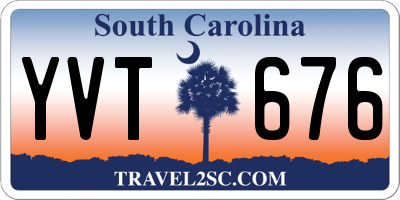 SC license plate YVT676