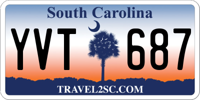 SC license plate YVT687