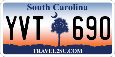 SC license plate YVT690