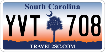 SC license plate YVT708