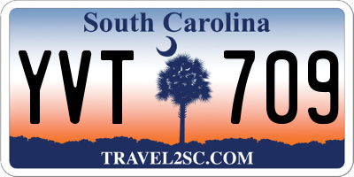 SC license plate YVT709