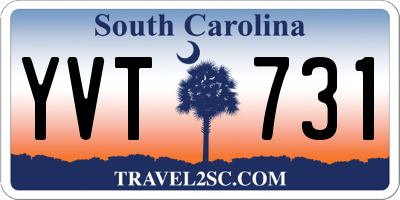 SC license plate YVT731
