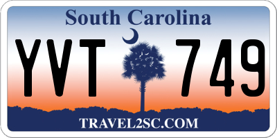SC license plate YVT749
