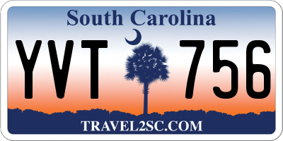 SC license plate YVT756