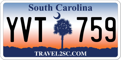 SC license plate YVT759