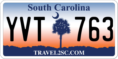 SC license plate YVT763