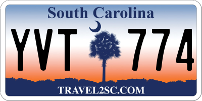 SC license plate YVT774