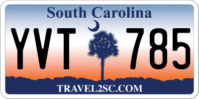 SC license plate YVT785