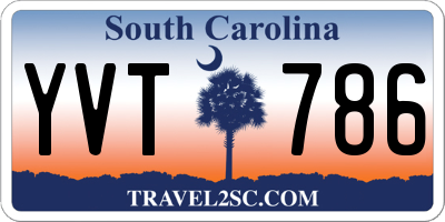 SC license plate YVT786