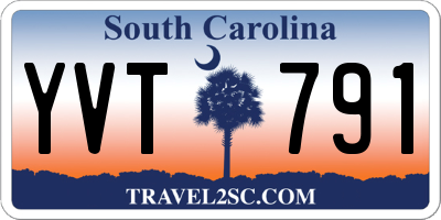 SC license plate YVT791