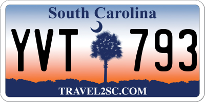 SC license plate YVT793