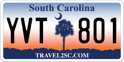 SC license plate YVT801