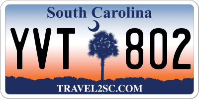 SC license plate YVT802