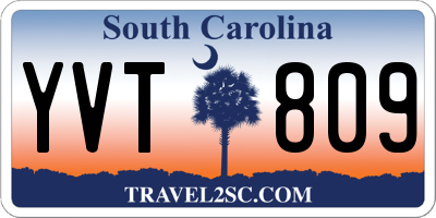 SC license plate YVT809