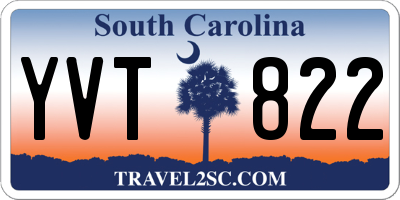 SC license plate YVT822
