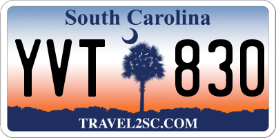 SC license plate YVT830