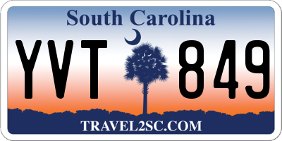 SC license plate YVT849
