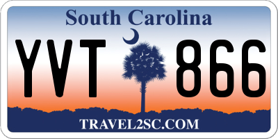 SC license plate YVT866