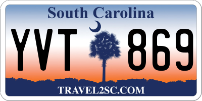 SC license plate YVT869