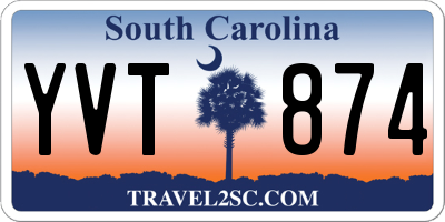 SC license plate YVT874