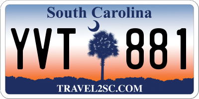 SC license plate YVT881
