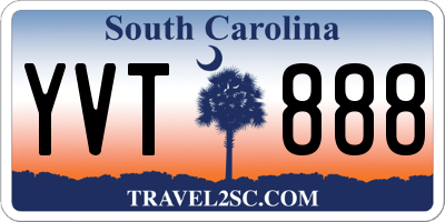 SC license plate YVT888