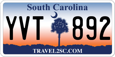 SC license plate YVT892
