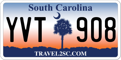 SC license plate YVT908