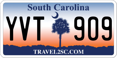 SC license plate YVT909