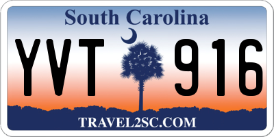 SC license plate YVT916