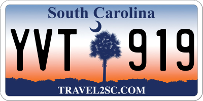 SC license plate YVT919