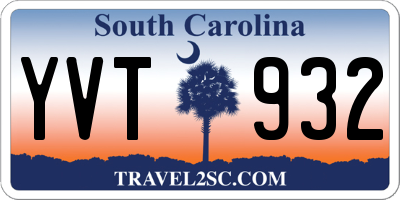 SC license plate YVT932