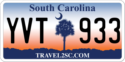 SC license plate YVT933