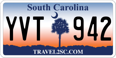 SC license plate YVT942