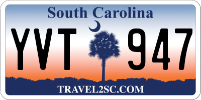 SC license plate YVT947