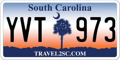 SC license plate YVT973
