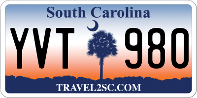 SC license plate YVT980