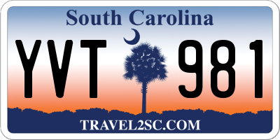SC license plate YVT981