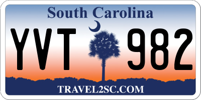 SC license plate YVT982